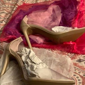 Glass tan heels